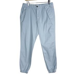Bearbottom Mens Large Blue Stretch Jogger Pants Cotton Chino Elastic Waistband